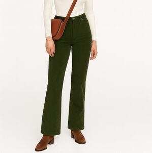 Ann Taylor Loft Original Boot Corduroy Boot Leg Jeans Dark Moss Green 12